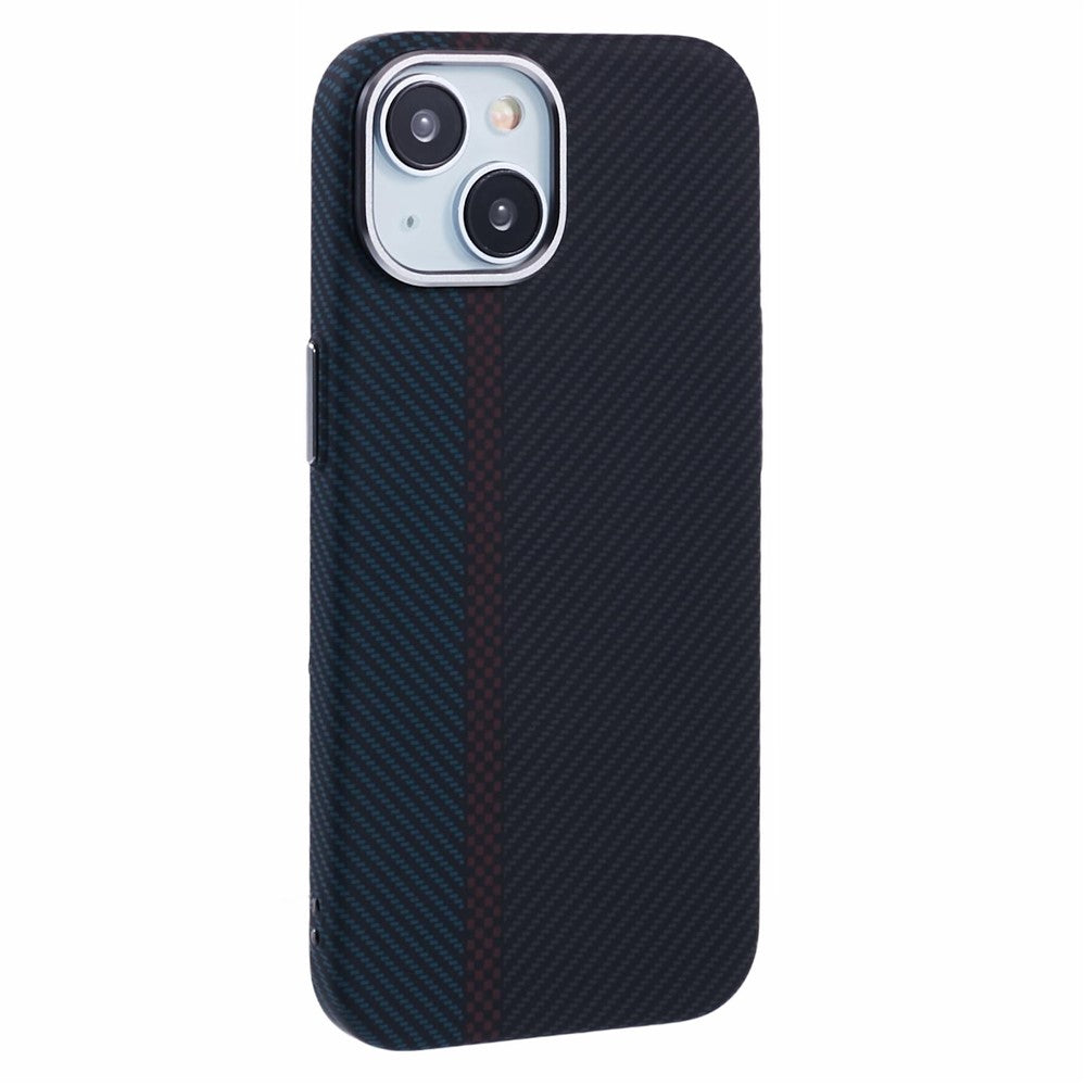 For iPhone 14 Case Compatible with MagSafe Carbon Fiber Texture Water-Transfer PC Phone Cover