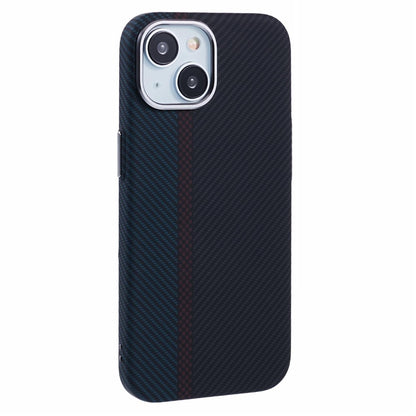 For iPhone 14 Case Compatible with MagSafe Carbon Fiber Texture Water-Transfer PC Phone Cover