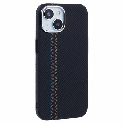 For iPhone 14 Case Compatible with MagSafe Carbon Fiber Texture Water-Transfer PC Phone Cover