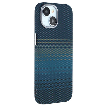 For iPhone 14 Case Compatible with MagSafe Carbon Fiber Texture Water-Transfer PC Phone Cover