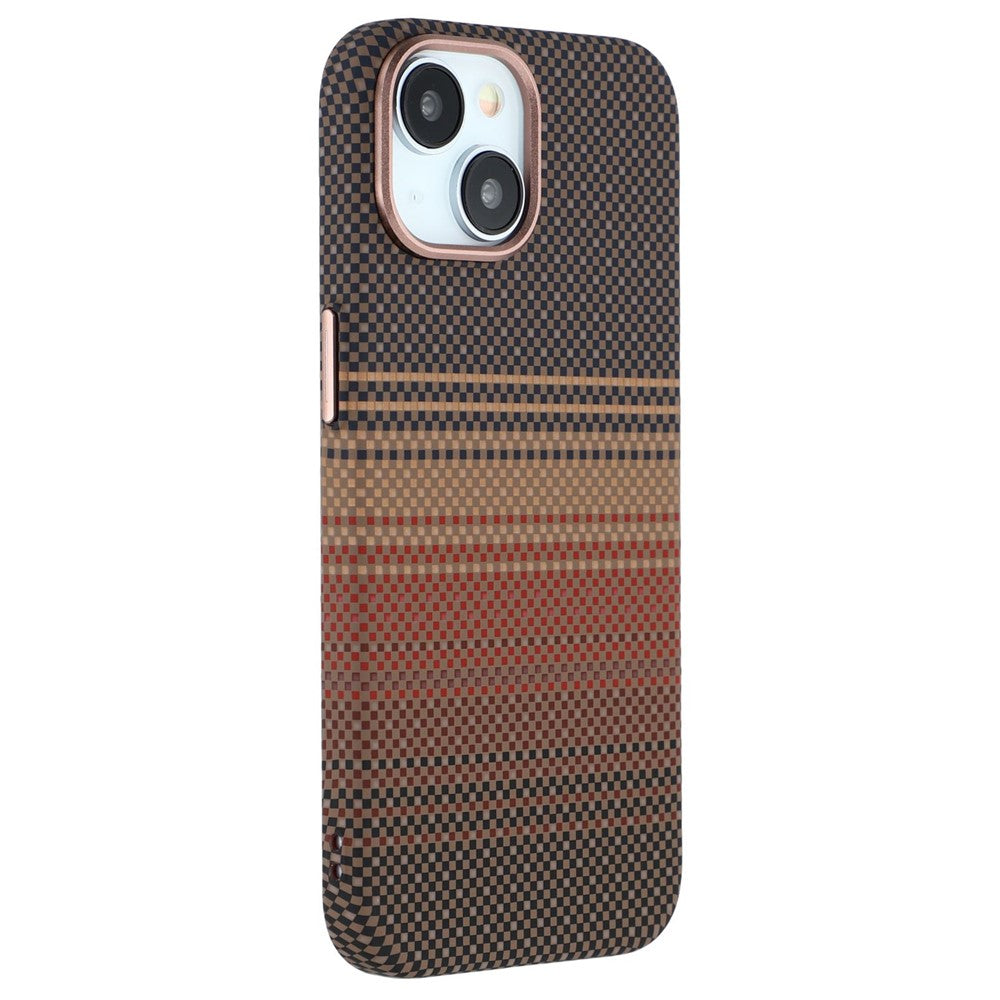 For iPhone 14 Case Compatible with MagSafe Carbon Fiber Texture Water-Transfer PC Phone Cover