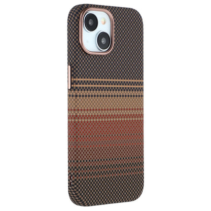 For iPhone 14 Case Compatible with MagSafe Carbon Fiber Texture Water-Transfer PC Phone Cover