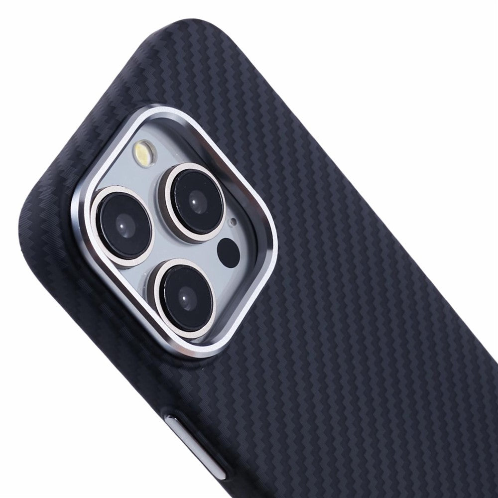 For iPhone 14 Pro Case Compatible with MagSafe Carbon Fiber Texture Water-Transfer PC Phone Cover