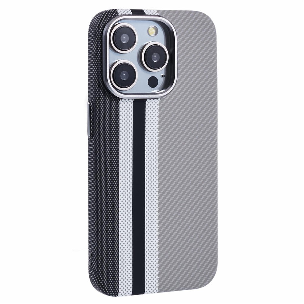For iPhone 14 Pro Case Compatible with MagSafe Carbon Fiber Texture Water-Transfer PC Phone Cover
