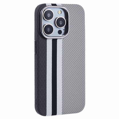 For iPhone 14 Pro Case Compatible with MagSafe Carbon Fiber Texture Water-Transfer PC Phone Cover