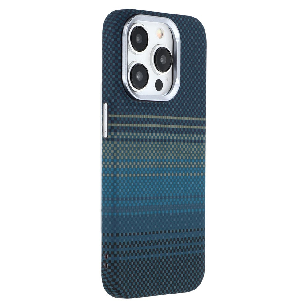 For iPhone 14 Pro Case Compatible with MagSafe Carbon Fiber Texture Water-Transfer PC Phone Cover