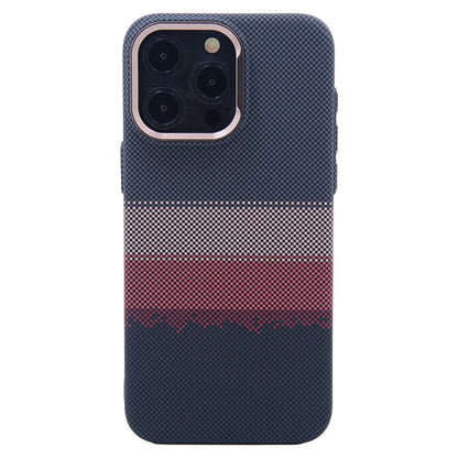 For iPhone 14 Pro Case Compatible with MagSafe Carbon Fiber Texture Water-Transfer PC Phone Cover