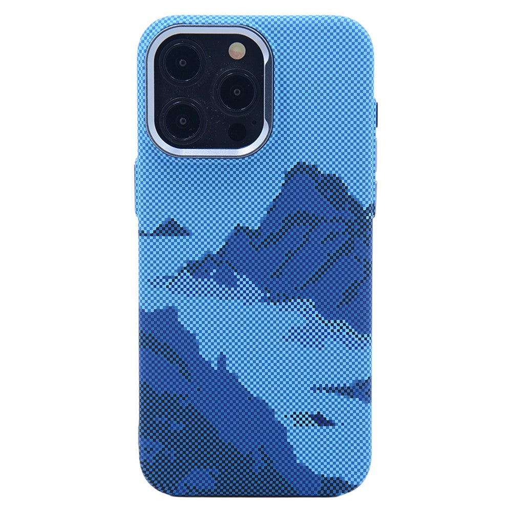 For iPhone 14 Pro Case Compatible with MagSafe Carbon Fiber Texture Water-Transfer PC Phone Cover