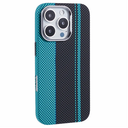 For iPhone 16 Pro Max Case Compatible with MagSafe Carbon Fiber Texture Water-Transfer PC Phone Cover