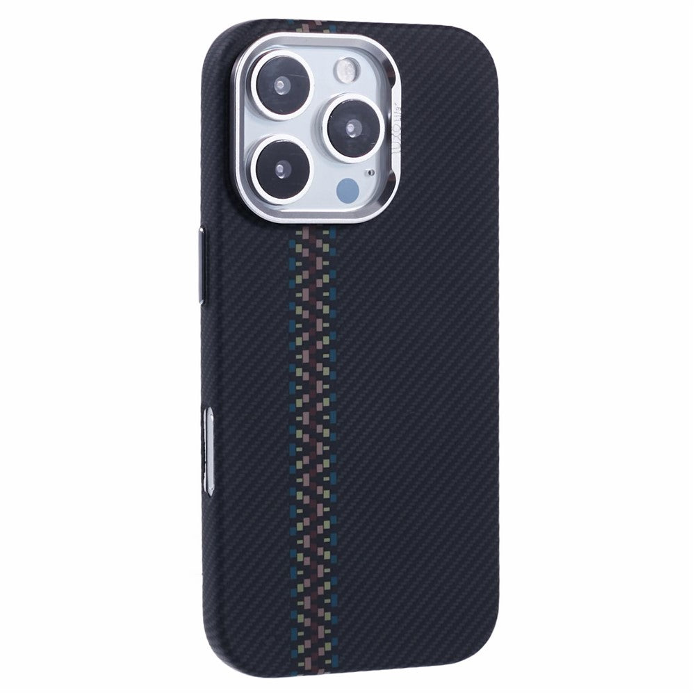 For iPhone 16 Pro Max Case Compatible with MagSafe Carbon Fiber Texture Water-Transfer PC Phone Cover
