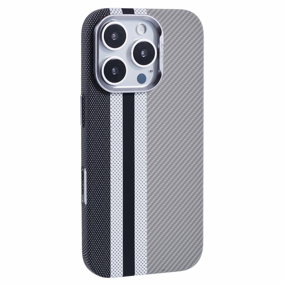 For iPhone 16 Pro Max Case Compatible with MagSafe Carbon Fiber Texture Water-Transfer PC Phone Cover