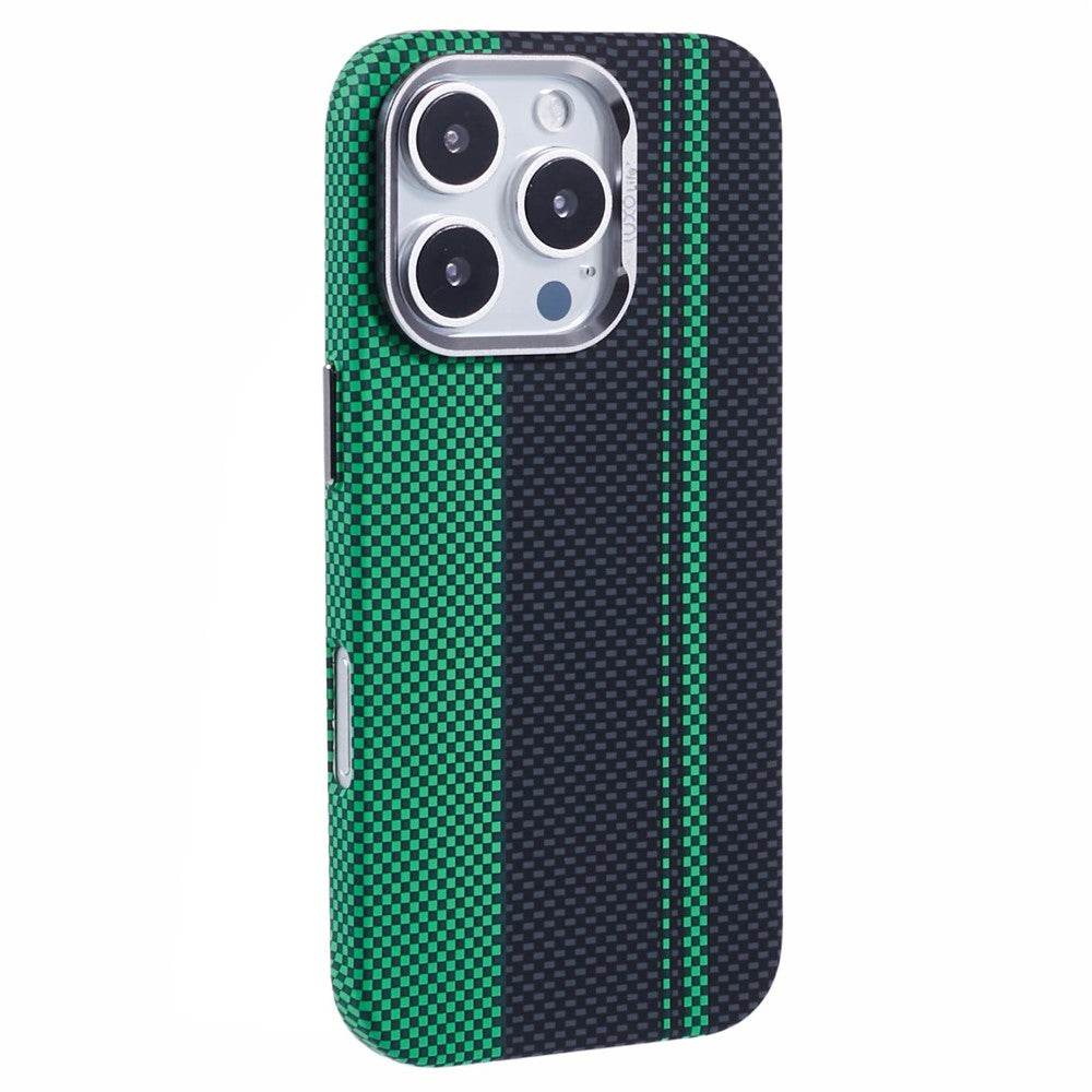 For iPhone 16 Pro Max Case Compatible with MagSafe Carbon Fiber Texture Water-Transfer PC Phone Cover