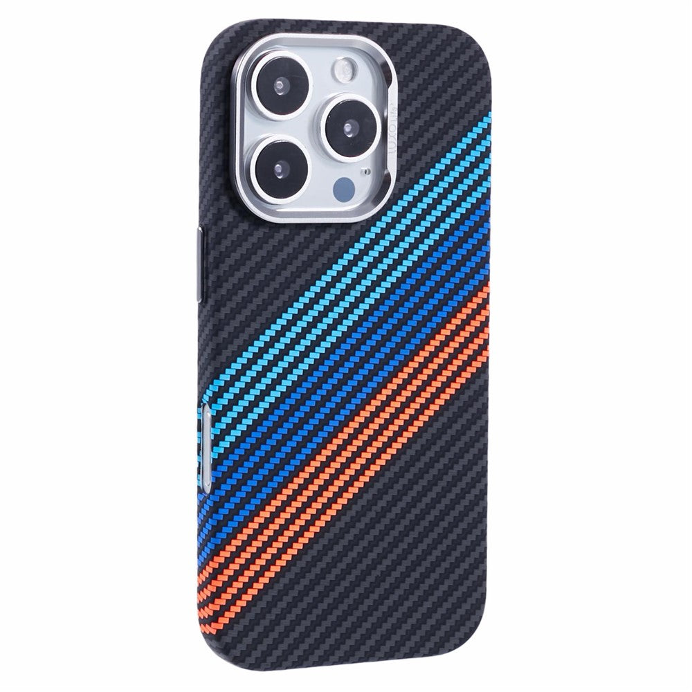 For iPhone 16 Pro Max Case Compatible with MagSafe Carbon Fiber Texture Water-Transfer PC Phone Cover