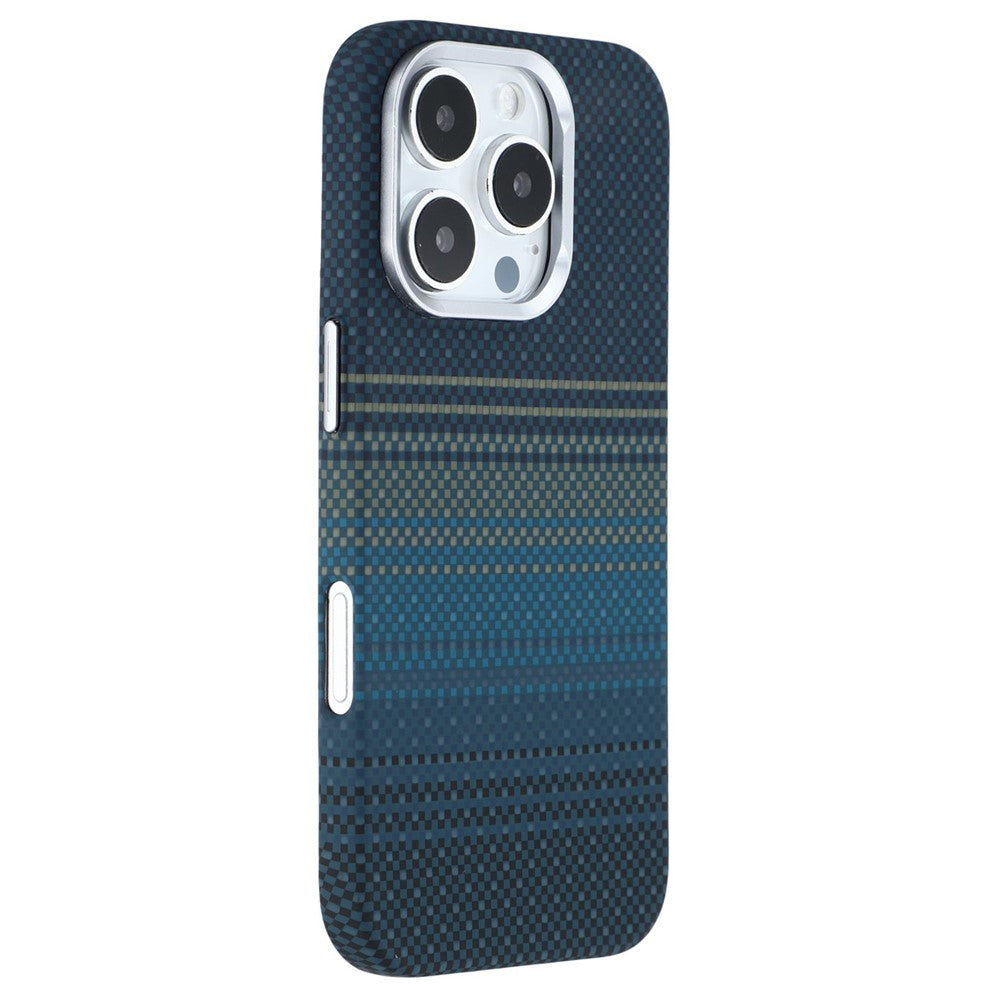 For iPhone 16 Pro Max Case Compatible with MagSafe Carbon Fiber Texture Water-Transfer PC Phone Cover