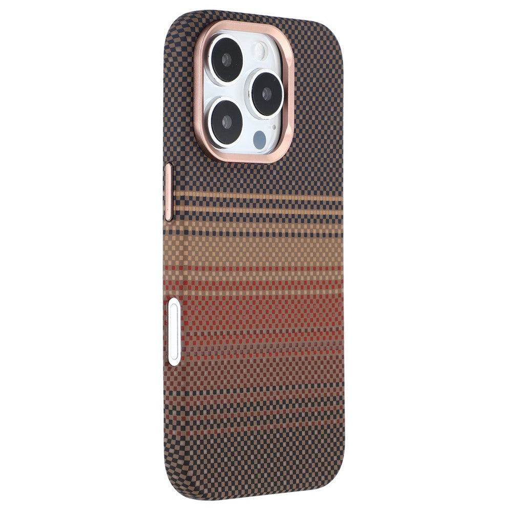 For iPhone 16 Pro Max Case Compatible with MagSafe Carbon Fiber Texture Water-Transfer PC Phone Cover