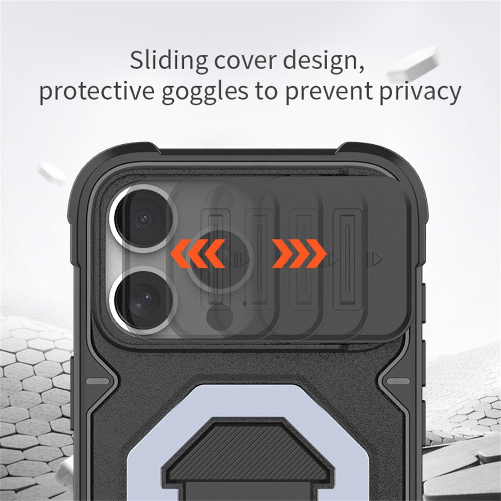For iPhone 16 Pro Max Case Compatible with MagSafe PC+TPU Kickstand Phone Cover with Lanyard