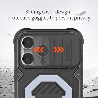 For iPhone 16 Pro Max Case Compatible with MagSafe PC+TPU Kickstand Phone Cover with Lanyard