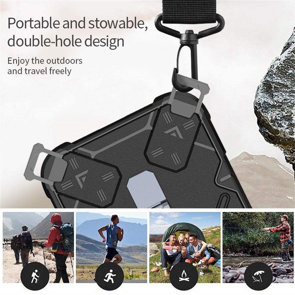 For iPhone 15 Pro Case Compatible with MagSafe Camera Lens Guard PC+TPU Kickstand Phone Cover with Lanyard
