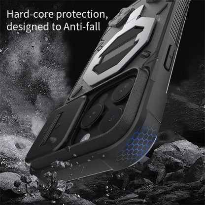 For iPhone 15 Pro Max Case Compatible with MagSafe PC+TPU Kickstand Phone Cover with Lanyard