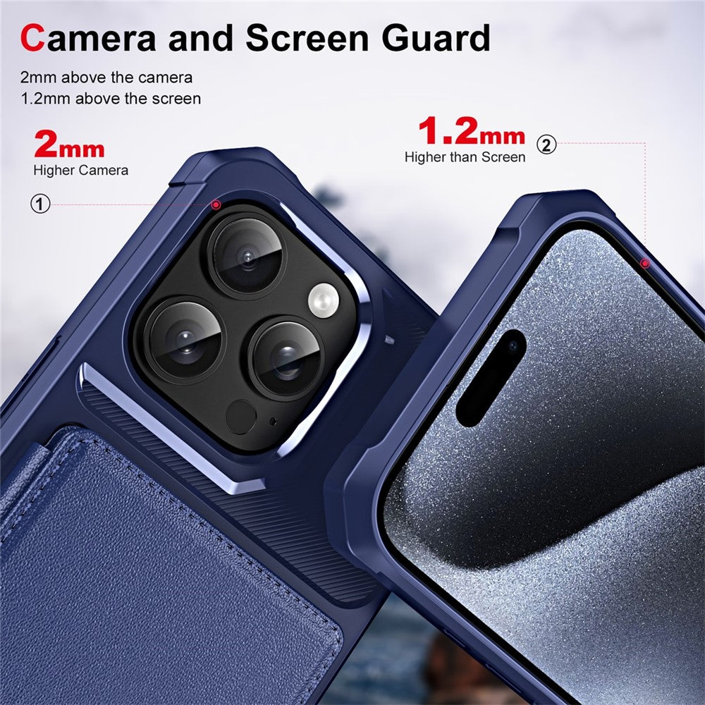 ENKAY For iPhone 14 Pro  Hat-Prince Wallet Card Slot Kickstand PU Leather +TPU Back Phone Cover with Camera Lens Film