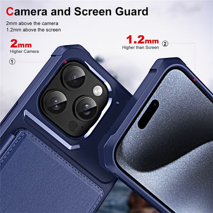 ENKAY For iPhone 14 Pro  Hat-Prince Wallet Card Slot Kickstand PU Leather +TPU Back Phone Cover with Camera Lens Film