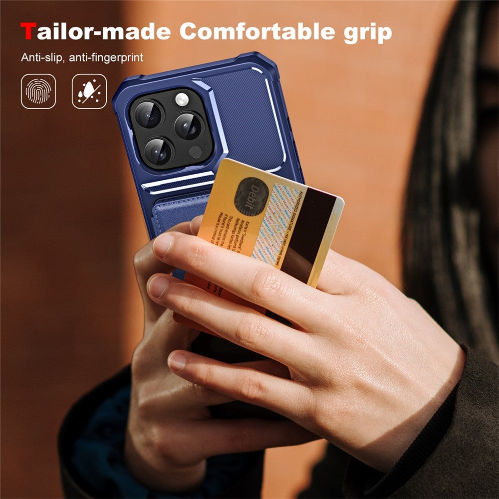 ENKAY For iPhone 14 Pro  Hat-Prince Wallet Card Slot Kickstand PU Leather +TPU Back Phone Cover with Camera Lens Film