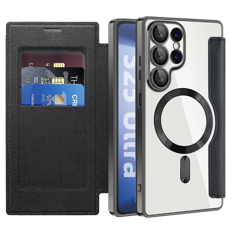 For Samsung Galaxy S25 Ultra Magnetic Case Rhombus PU Leather Phone Cover