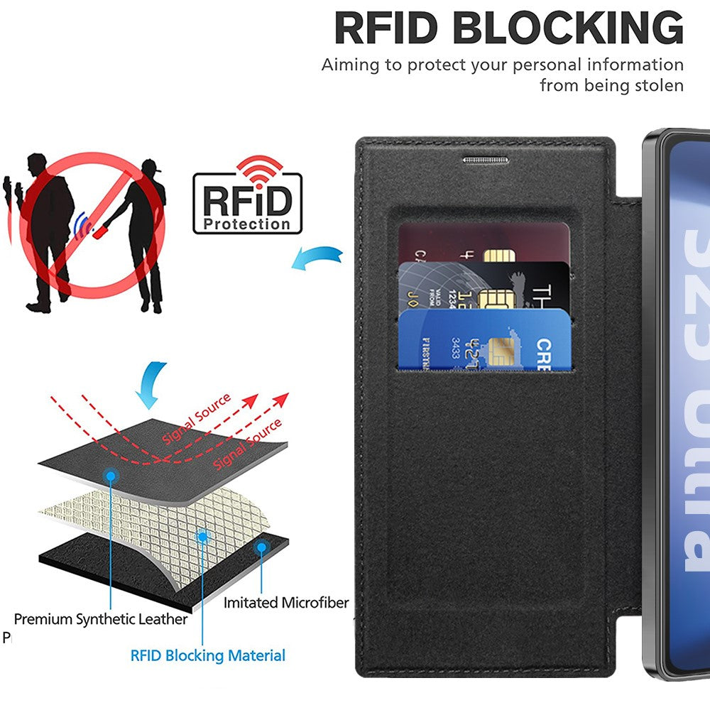 For Samsung Galaxy S25 Ultra Magnetic Case Rhombus PU Leather Phone Cover