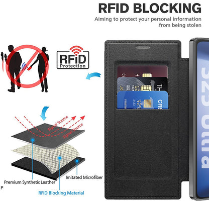 For Samsung Galaxy S25 Ultra Magnetic Case Rhombus PU Leather Phone Cover