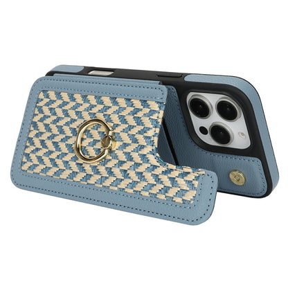 For iPhone 14 Pro Case with Card Holder, Kickstand, RFID Blocking PU+TPU Phone Back Cover