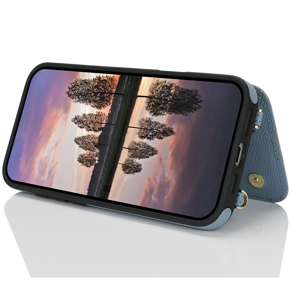 For iPhone 14 Pro Case with Card Holder, Kickstand, RFID Blocking PU+TPU Phone Back Cover