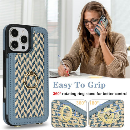 For iPhone 14 Pro Case with Card Holder, Kickstand, RFID Blocking PU+TPU Phone Back Cover