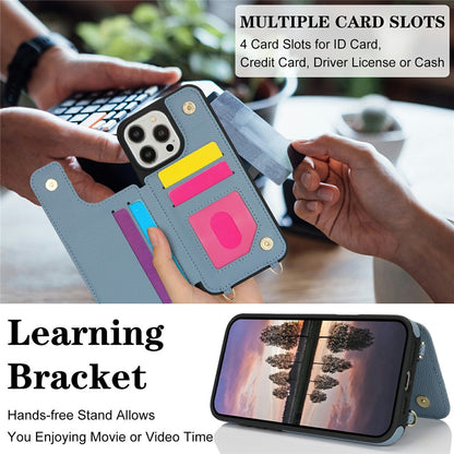 For iPhone 14 Pro Case with Card Holder, Kickstand, RFID Blocking PU+TPU Phone Back Cover