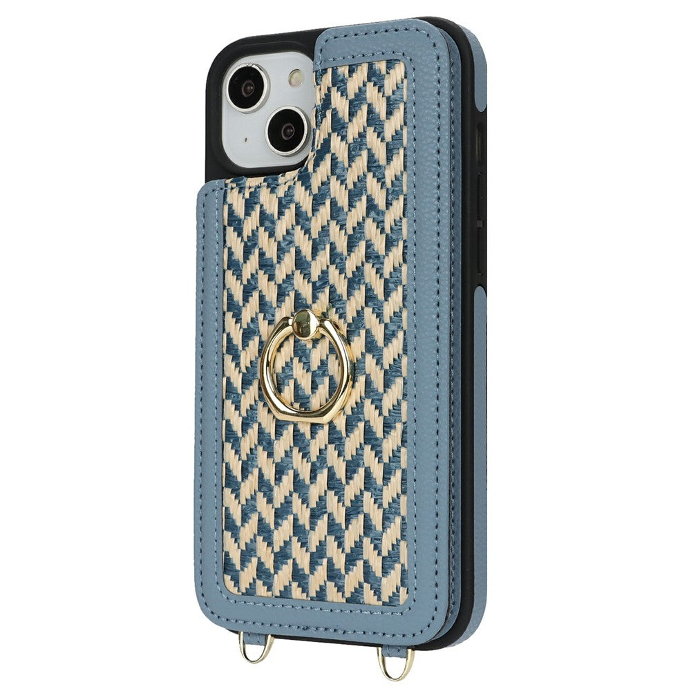 For iPhone 14  /  13 Case with Card Holder, Kickstand, RFID Blocking PU+TPU Phone Back Cover