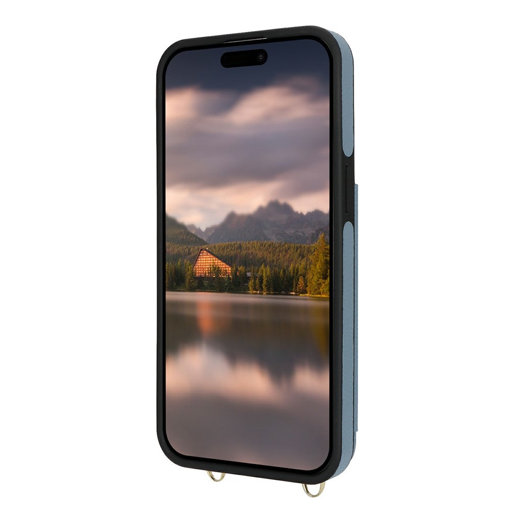 For iPhone 14  /  13 Case with Card Holder, Kickstand, RFID Blocking PU+TPU Phone Back Cover