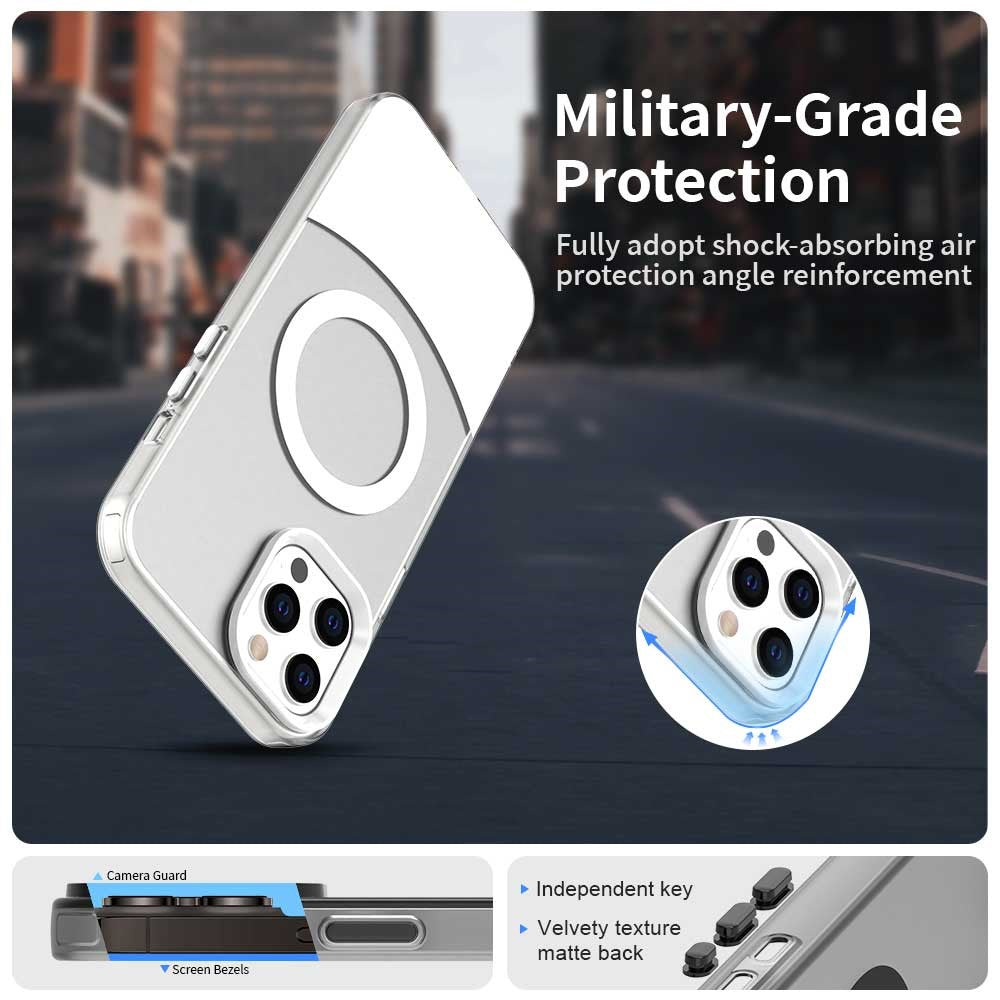 For iPhone 14 Pro Case Compatible with MagSafe Color Splicing IMD TPU+PET+PC Mobile Cover