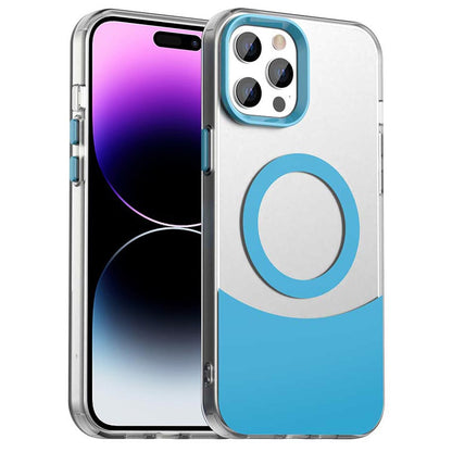 For iPhone 14 Pro Case Compatible with MagSafe Color Splicing IMD TPU+PET+PC Mobile Cover