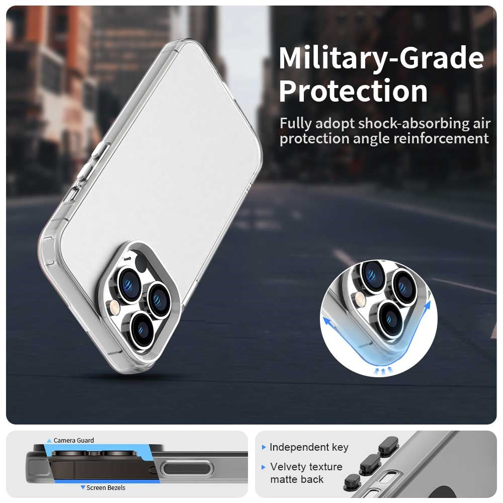 For iPhone 14 Pro Case PC+TPU+PET Matte Anti-Drop Phone Back Cover