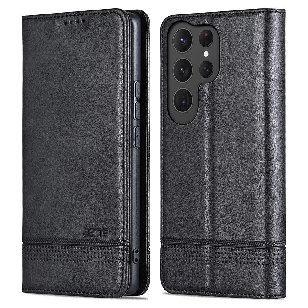 AZNS For Samsung Galaxy S25 Ultra Case Cowhide Texture PU Leather Wallet Phone Cover