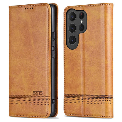 AZNS For Samsung Galaxy S25 Ultra Case Cowhide Texture PU Leather Wallet Phone Cover