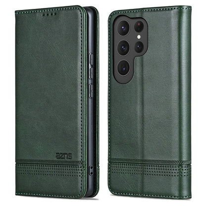 AZNS For Samsung Galaxy S25 Ultra Case Cowhide Texture PU Leather Wallet Phone Cover