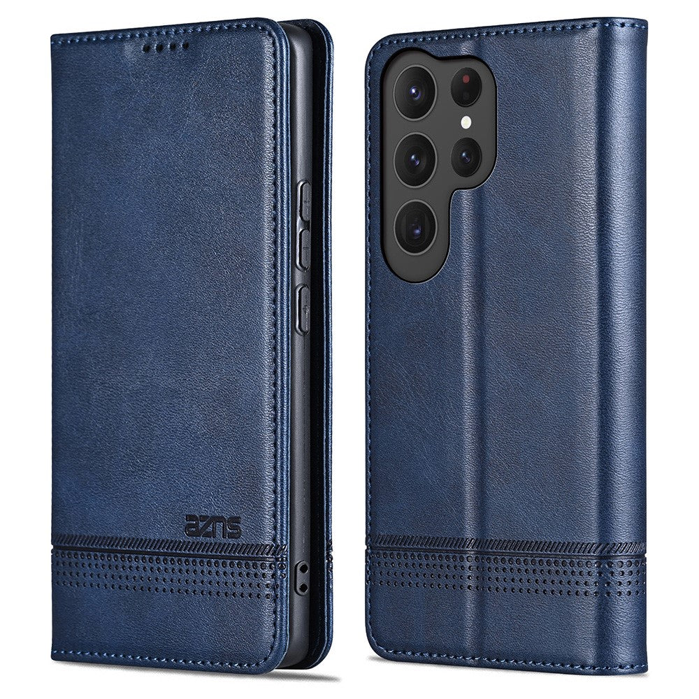 AZNS For Samsung Galaxy S25 Ultra Case Cowhide Texture PU Leather Wallet Phone Cover