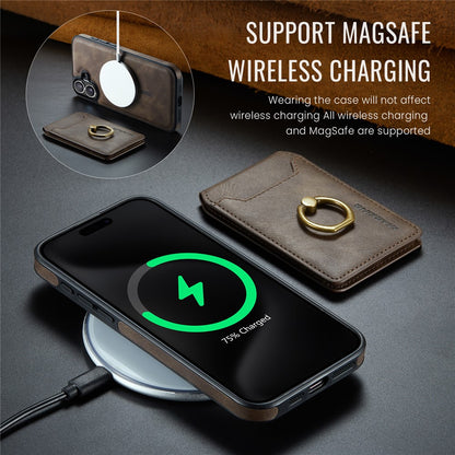 MAGKING K1 Series For iPhone 16 Magnetic Case PC+TPU+PU Phone Cover with Card Holder Kickstand