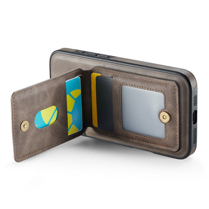 MAGKING K1 Series For iPhone 16 Magnetic Case PC+TPU+PU Phone Cover with Card Holder Kickstand
