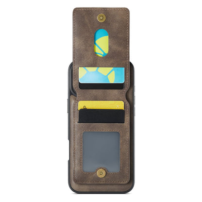 MAGKING K1 Series For iPhone 16 Magnetic Case PC+TPU+PU Phone Cover with Card Holder Kickstand