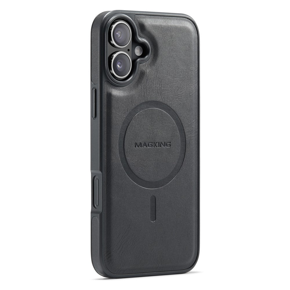 MAGKING K1 Series For iPhone 16 Magnetic Case PC+TPU+PU Leather Phone Cover