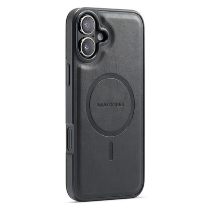 MAGKING K1 Series For iPhone 16 Magnetic Case PC+TPU+PU Leather Phone Cover