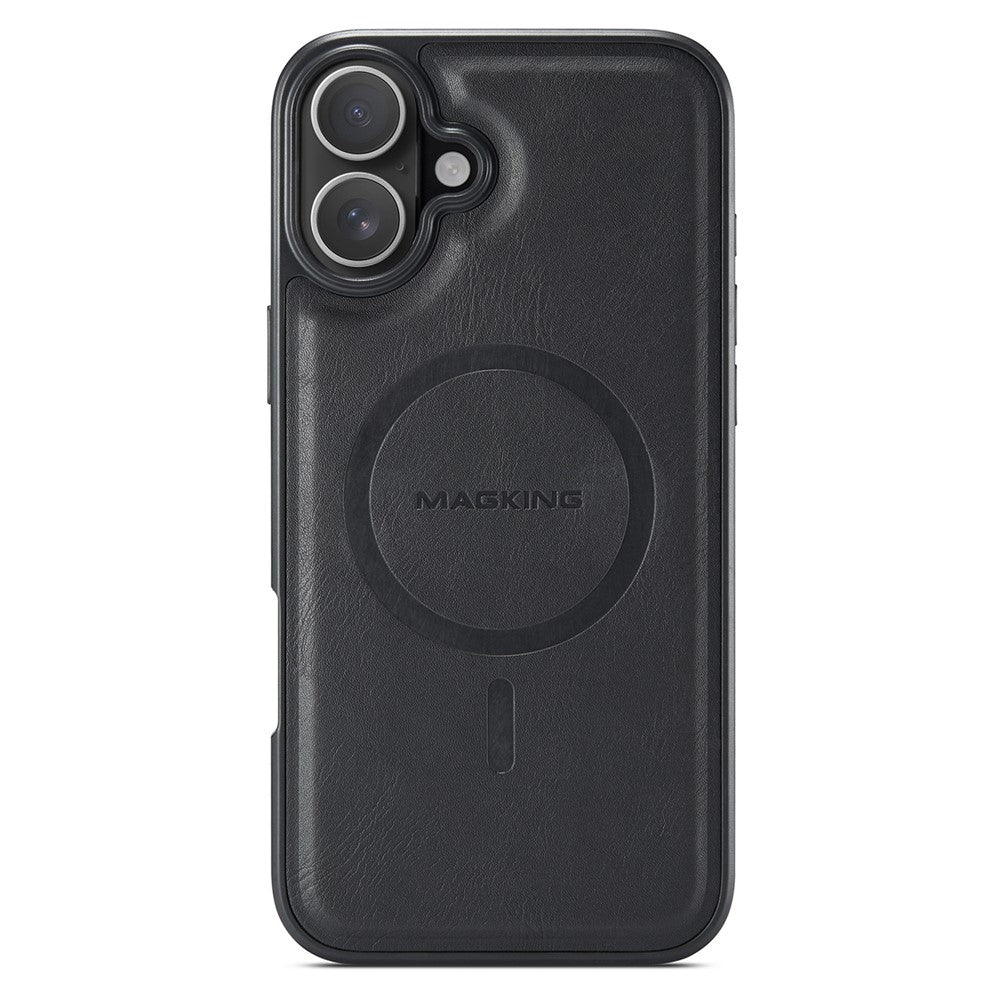 MAGKING K1 Series For iPhone 16 Magnetic Case PC+TPU+PU Leather Phone Cover