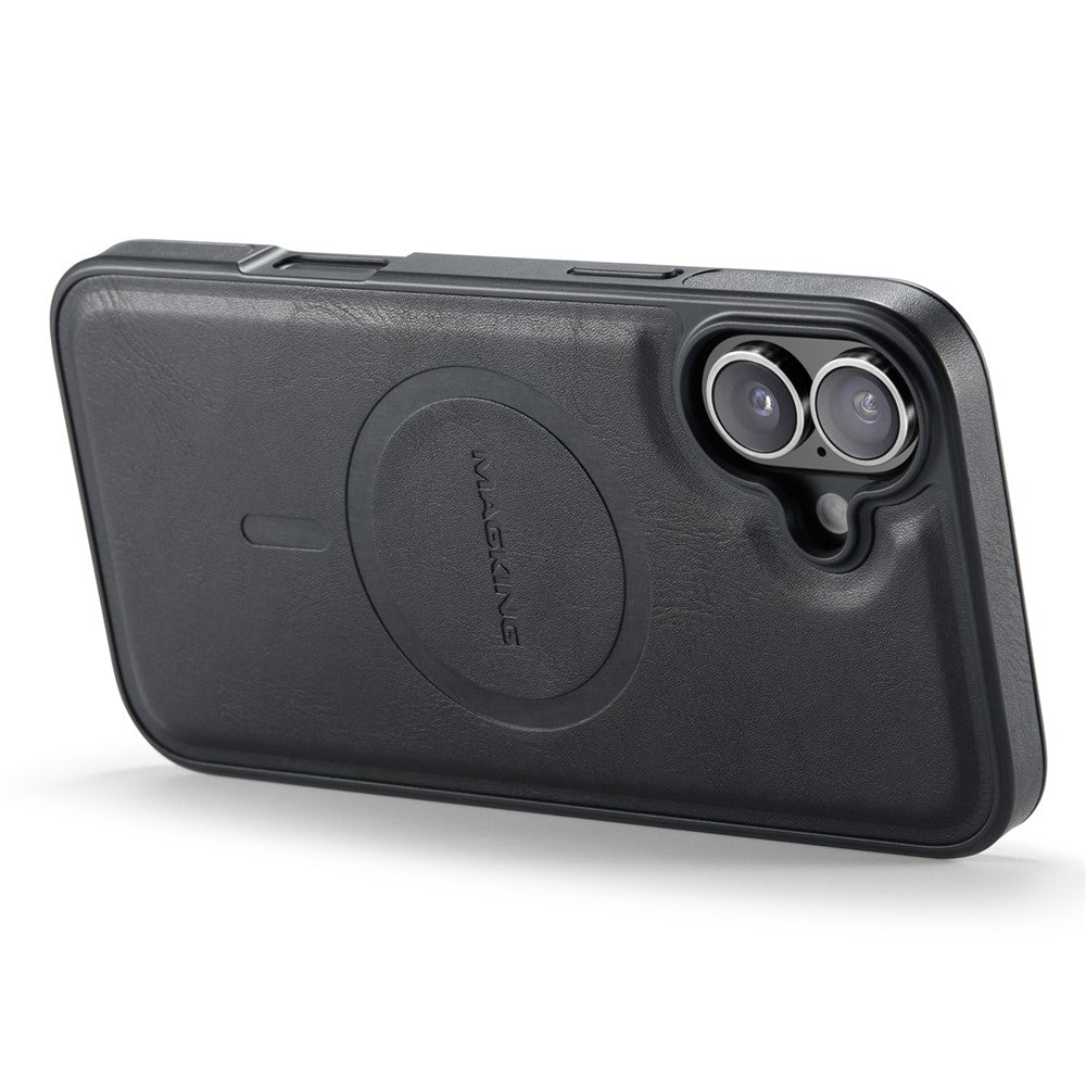 MAGKING K1 Series For iPhone 16 Magnetic Case PC+TPU+PU Leather Phone Cover