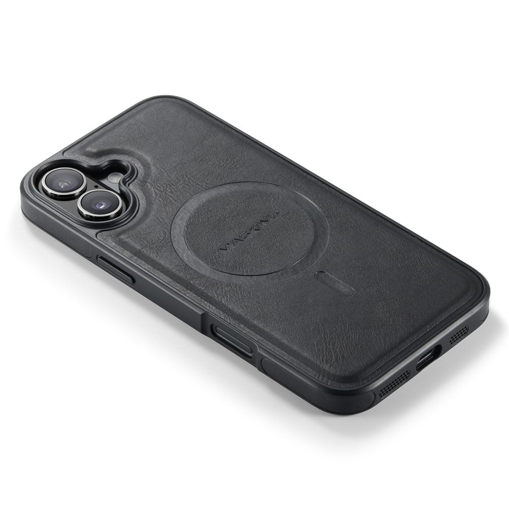 MAGKING K1 Series For iPhone 16 Magnetic Case PC+TPU+PU Leather Phone Cover